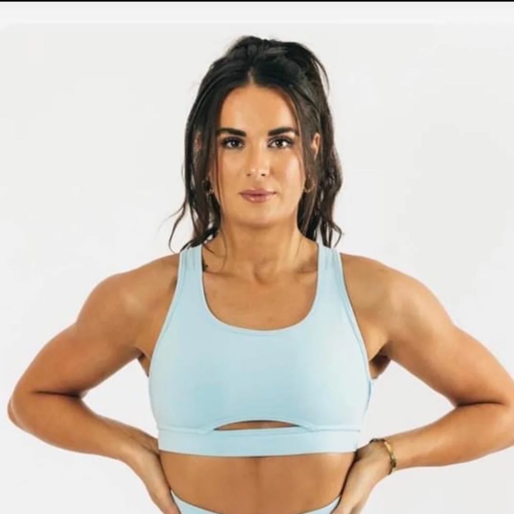 Alphalete Trinity Sports Bra in Artic Blue